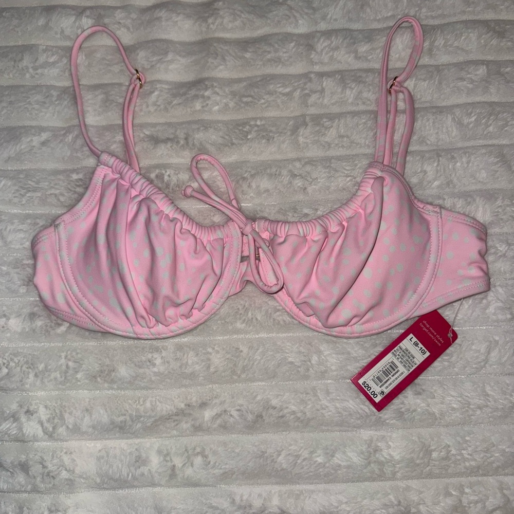 Pink Polka Dot Women's bikini top